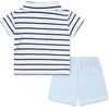 image:imageHurley Baby Boys And Toddler Boys Polo and Shorts 2piece Outfit SetBlue IceStripe
