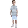 image:imageHurley Baby Boys And Toddler Boys Polo and Shorts 2piece Outfit SetBlue IceStripe