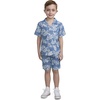 image:imageHurley Baby and Toddler Boys Short Sleeve Button Up Shirt and Shorts 2Piece Outfit SetLight ChambrayWhite