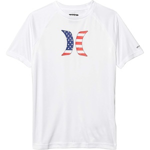 image:imageHurley Boys Icon UPF 50 Rash Guard Swim ShirtWhiteAmericana