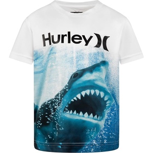 image:imageHurley Boys Icon UPF 50 Rash Guard Swim ShirtWhiteShark