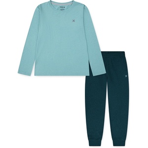 image:imageHurley Boys Long Sleeve Soft Basic Tshirt and Joggers 2piece Outfit SetDeepwaters Heather