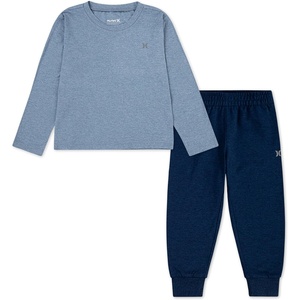 image:imageHurley Boys Long Sleeve Soft Basic Tshirt and Joggers 2piece Outfit SetMidnight Blue Heather