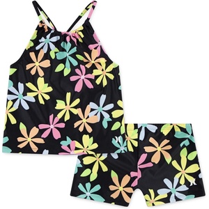 image:imageHurley Girls Boyshort Tankini 2piece SwimsuitBlackMulti Floral
