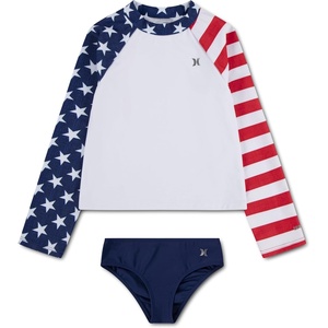 image:imageHurley Girls Twopiece Rashguard Set Big KidAmericana