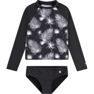 image:imageHurley Girls Twopiece Rashguard Set Big KidBlackSail