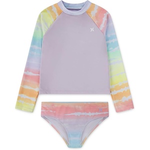 image:imageHurley Girls Twopiece Rashguard Set Big KidRainbow