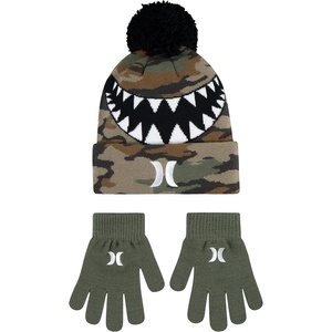image:imageHurley Kids Beanie and Glove SetGreen Camo