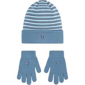 image:imageHurley Kids Beanie and Glove SetRift Blue Striped