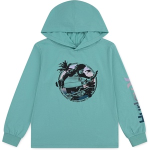image:imageHurley boys Long Sleeve Hooded Graphic TshirtAquatic Awe