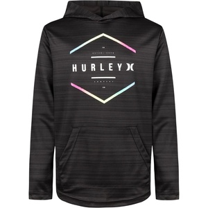 image:imageHurley boys Long Sleeve Hooded Graphic TshirtBlack HeatherMulti