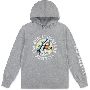 image:imageHurley boys Long Sleeve Hooded Graphic TshirtGrey Heather