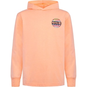image:imageHurley boys Long Sleeve Hooded Graphic TshirtSunset Glow Heather