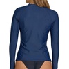 image:imageHurley Rash Guard for Women Full Zip Zip Up Long Sleeve Swim Shirts for Women Surfing Top UPF 50 SPF Sun amp UV ProtectionBlue Cove