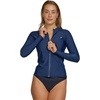 image:imageHurley Rash Guard for Women Full Zip Zip Up Long Sleeve Swim Shirts for Women Surfing Top UPF 50 SPF Sun amp UV ProtectionBlue Cove