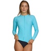 image:imageHurley Rash Guard for Women Full Zip Zip Up Long Sleeve Swim Shirts for Women Surfing Top UPF 50 SPF Sun amp UV ProtectionBlue Fish