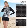 image:imageHurley Womens Two Piece Rash Guard amp Swim Shorts Long Sleeve Swim Shirt Quick Dry Swimsuits UPF 50 SPF Sun amp UV ProtectionBlackHibiscus