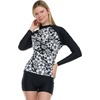 image:imageHurley Womens Two Piece Rash Guard amp Swim Shorts Long Sleeve Swim Shirt Quick Dry Swimsuits UPF 50 SPF Sun amp UV ProtectionBlackHibiscus