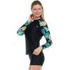 image:imageHurley Womens Two Piece Rash Guard amp Swim Shorts Long Sleeve Swim Shirt Quick Dry Swimsuits UPF 50 SPF Sun amp UV ProtectionBlackTropic