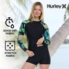 image:imageHurley Womens Two Piece Rash Guard amp Swim Shorts Long Sleeve Swim Shirt Quick Dry Swimsuits UPF 50 SPF Sun amp UV ProtectionBlackTropic