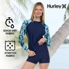image:imageHurley Womens Two Piece Rash Guard amp Swim Shorts Long Sleeve Swim Shirt Quick Dry Swimsuits UPF 50 SPF Sun amp UV ProtectionNavyTropic