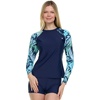 image:imageHurley Womens Two Piece Rash Guard amp Swim Shorts Long Sleeve Swim Shirt Quick Dry Swimsuits UPF 50 SPF Sun amp UV ProtectionNavyTropic
