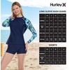 image:imageHurley Womens Two Piece Rash Guard amp Swim Shorts Long Sleeve Swim Shirt Quick Dry Swimsuits UPF 50 SPF Sun amp UV ProtectionNavyTropic