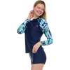 image:imageHurley Womens Two Piece Rash Guard amp Swim Shorts Long Sleeve Swim Shirt Quick Dry Swimsuits UPF 50 SPF Sun amp UV ProtectionNavyTropic