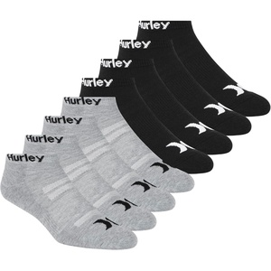 image:imageHurley Mens 8 Pack Sport Cushioned Low Cut SocksLight Grey HeatherBlack