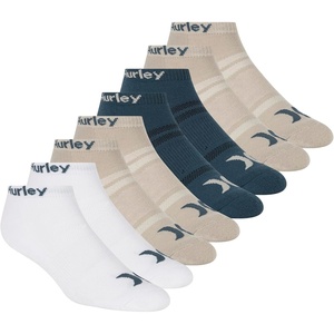 image:imageHurley Mens 8 Pack Sport Cushioned Low Cut SocksWhiteSubmarineSilver Lining