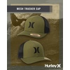image:imageHurley Mens Caps  Del Mar Mesh Panel Baseball Cap Trucker Hat  Snap Back Hats for MenOlive Canvas