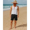 image:imageHurley Mens Straw Hat  Weekender Natural Straw Hat with Medium Brim and Chin Strap  Beach Fishing Sun Hats for MenRed