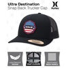 image:imageHurley Mens Trucker Hat  Flat Brim Mesh Baseball Cap and Hats for Men with Adjustable Snapback ClosureBlack
