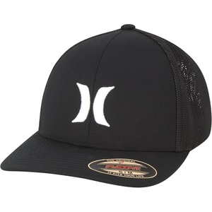image:imageHurley Mens Baseball Cap  Laguna Icon Mesh Stretch Trucker Hat with Curved Brim  Lightweight Breathable Fitted Hats for MenBlackWhite Logo