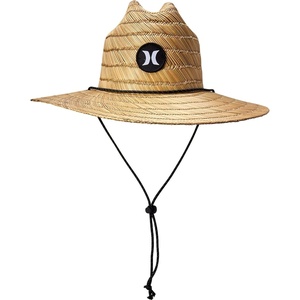 image:imageHurley Mens Straw Hat  Weekender Natural Straw Hat with Medium Brim and Chin Strap  Beach Fishing Sun Hats for Men235