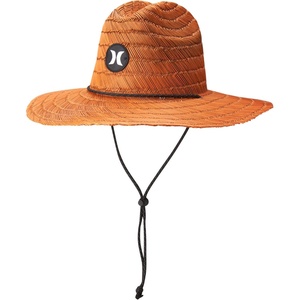 image:imageHurley Mens Straw Hat  Weekender Natural Straw Hat with Medium Brim and Chin Strap  Beach Fishing Sun Hats for MenBrown