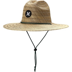 image:imageHurley Mens Straw Hat  Weekender Natural Straw Hat with Medium Brim and Chin Strap  Beach Fishing Sun Hats for MenNeptune Green
