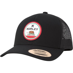 image:imageHurley Mens Trucker Hat  Flat Brim Mesh Baseball Cap and Hats for Men with Adjustable Snapback ClosureBlackWhite