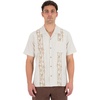 image:imageHurley Mens Short Sleeve Casual Button Down Shirt Regular Fit Chest PocketBone  Embroidered
