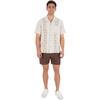 image:imageHurley Mens Short Sleeve Casual Button Down Shirt Regular Fit Chest PocketBone  Embroidered