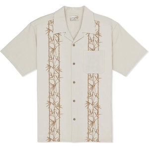 image:imageHurley Mens Short Sleeve Casual Button Down Shirt Regular Fit Chest PocketBone  Embroidered
