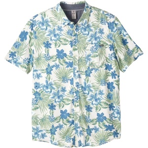 image:imageHurley Mens Short Sleeve Casual Button Down Shirt Regular Fit Chest PocketOlive Grey