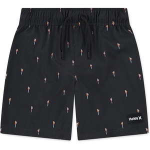 image:imageHurley Kids Mini Vacay Stripe Pull On Swim Trunk Big KidBlack
