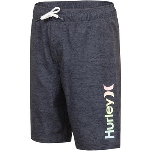 image:imageHurley Kids Mini Vacay Stripe Pull On Swim Trunk Big KidShadow Black